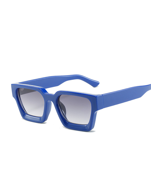 Fashion Blue Frame Double Gray Sheet Large Square Frame Sunglasses