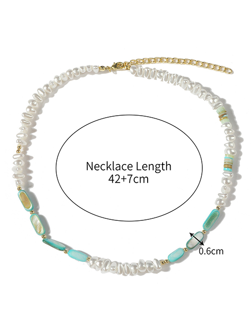 Fashion 15# Geometric Pearl Panel Beaded Necklace