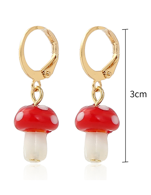Fashion 4# Geometric Glass Mushroom Earrings