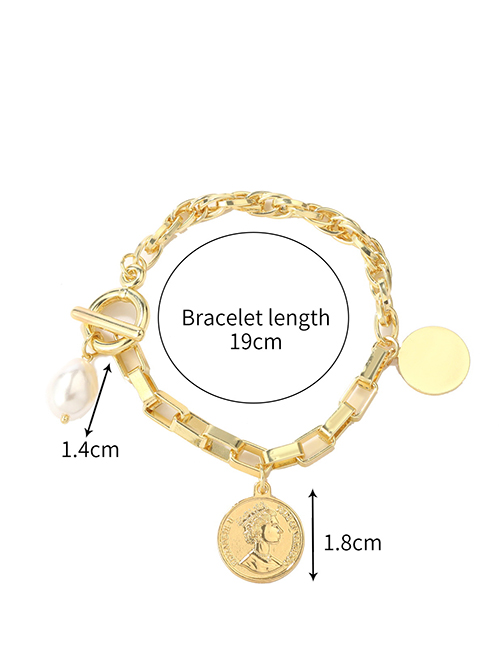 Fashion Coin Plastic Geometric Man Circle Bracelet