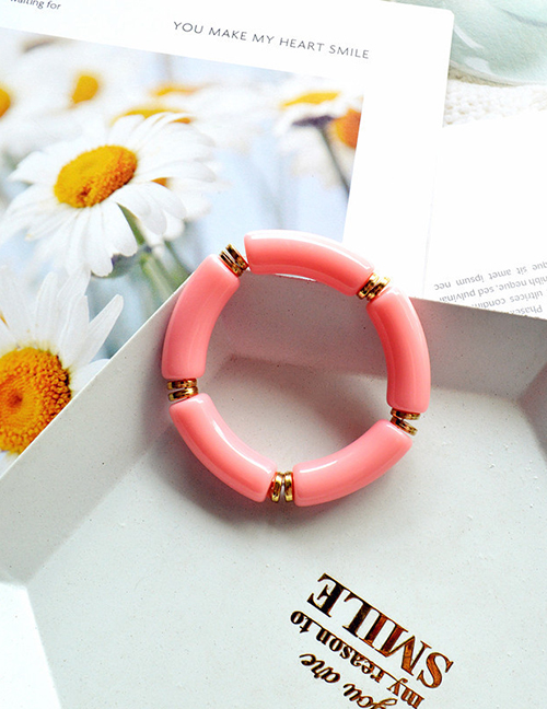 Fashion Pink Resin Geometric Bracelet