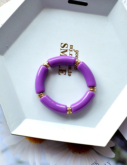 Fashion Purple Resin Geometric Bracelet