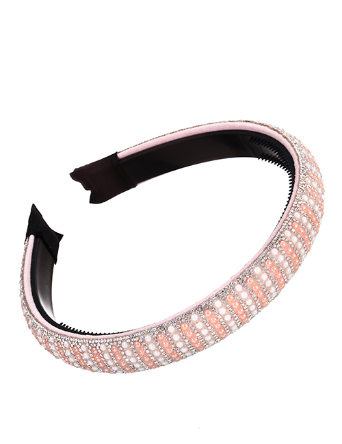 Fashion Pink Resin Pearl Diamond Headband