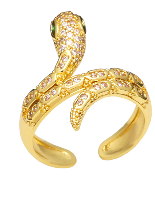 Fashion A Bronze Zirconium Serpentine Ring