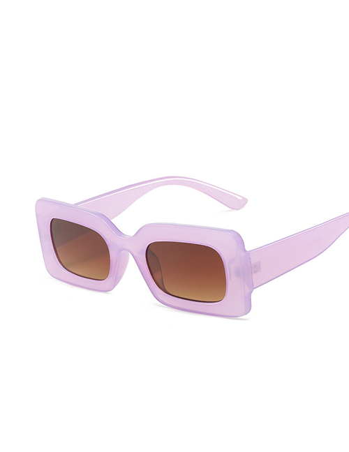 Fashion Jelly Purple Framed Tea Tablets Small Square Frame Sunglasses