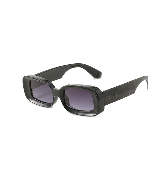 Fashion Black Frame Double Gray Sheet Small Square Frame Sunglasses