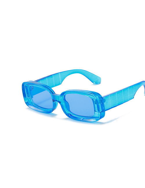Fashion Blue Frame Blue Film Small Square Frame Sunglasses