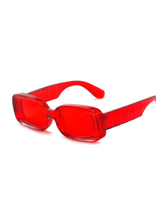 Fashion Red Frame Red Tablet Small Square Frame Sunglasses