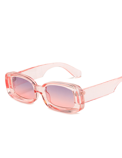 Fashion Powder Frame Gray Powder Sheet Small Square Frame Sunglasses