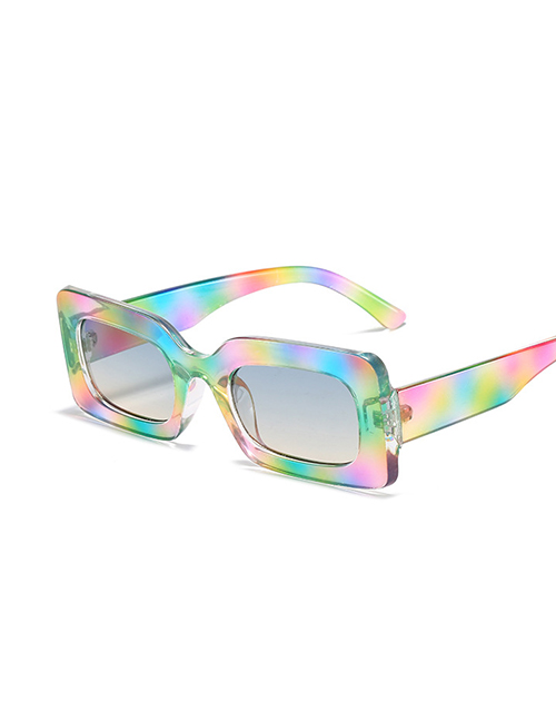 Fashion Rainbow Box Small Square Frame Sunglasses