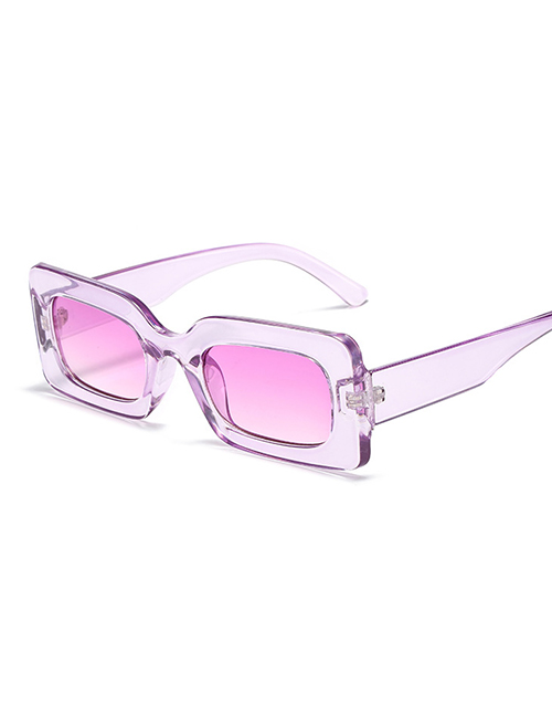Fashion Purple Frame Gradient Purple Sheet Small Square Frame Sunglasses