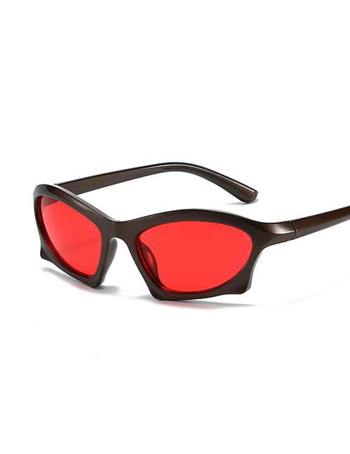 Fashion Tea Frame Red Tablets Pc Cat Eye Large Frame Sunglasses