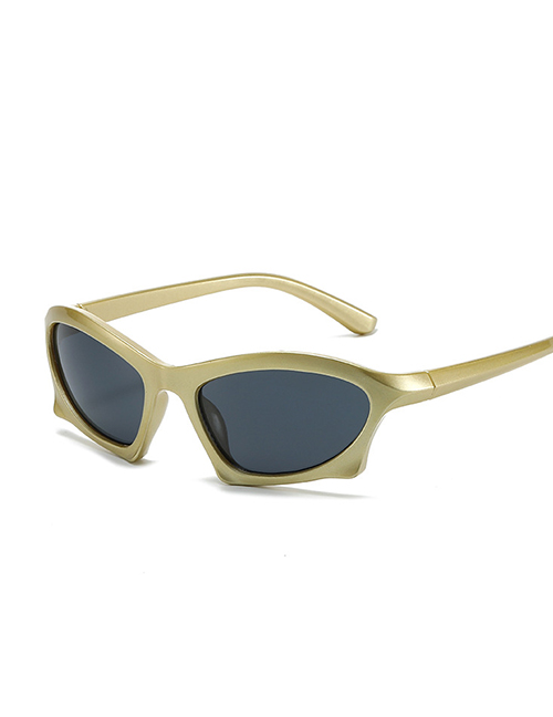 Fashion Yellow Frame Grey Pc Cat Eye Large Frame Sunglasses