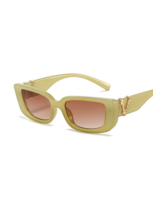 Fashion Jelly Green Frame Double Tea Tablets Pc Frame Sunglasses