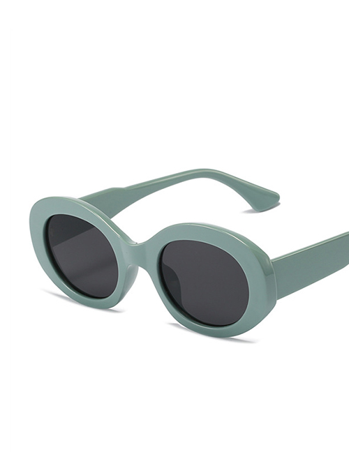 Fashion Maca Green Frame Grey Sheet Pc Oval Sunglasses