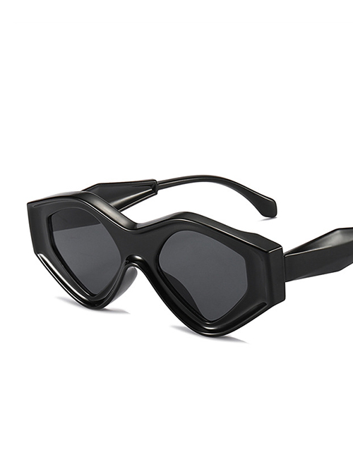 Fashion Black Frame All Gray Triangular Cat Eye Butterfly Sunglasses