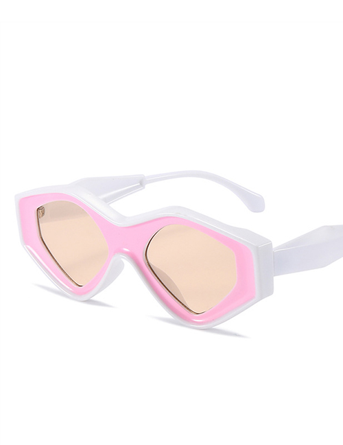Fashion White Powder Box Powder Triangular Cat Eye Butterfly Sunglasses