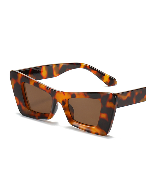 Fashion Leopard Frame Tea Tablets Pc Cat Eye Large Frame Sunglasses