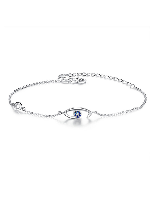 Fashion White Metal Diamond Eye Bracelet