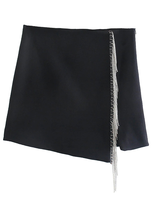 Fashion Black Faux Fringe Skirt