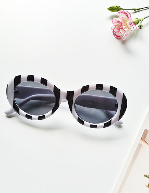 Fashion Round Zebra Pattern Pc Geometric Cat Eye Sunglasses