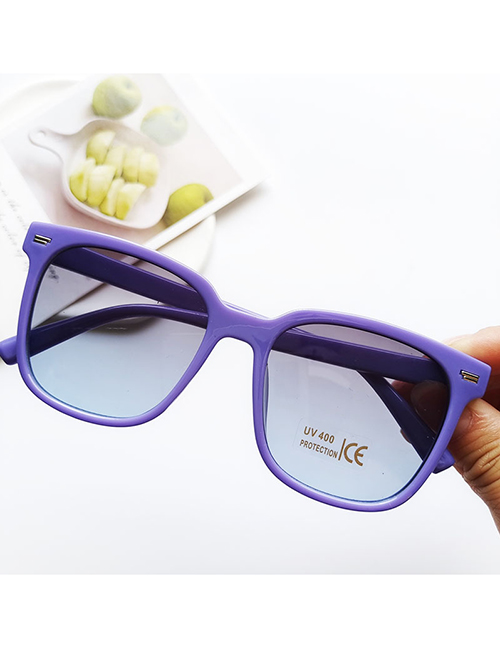 Fashion Purple Pc Square Large Frame Sunglasses