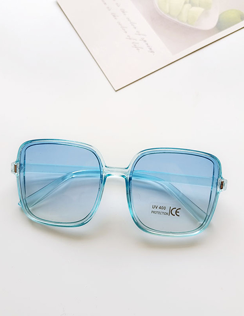 Fashion Transparent Blue Children Pc Square Sunglasses