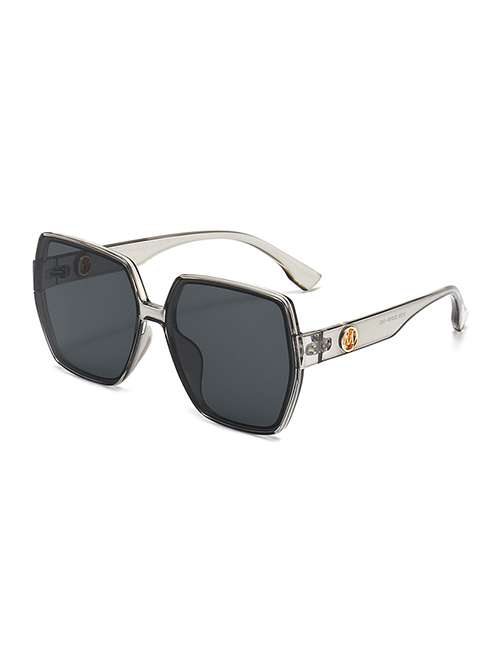 Fashion Light Grey Pc Square Large Frame Sunglasses