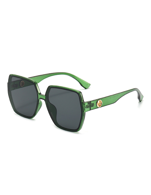Fashion Green Pc Square Large Frame Sunglasses