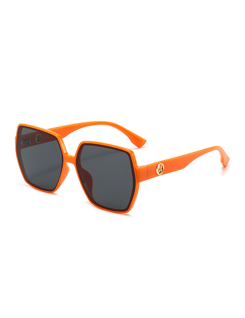 Fashion Orange Pc Square Large Frame Sunglasses
