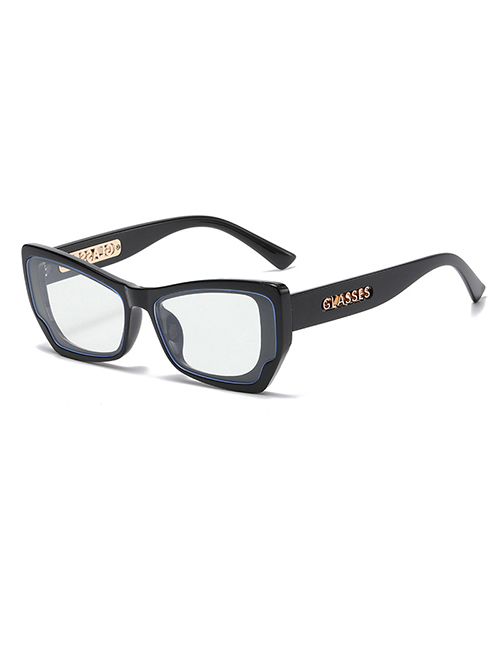 Fashion Bright Black Anti-blue Light Pc Cat Eye Large Frame Sunglasses
