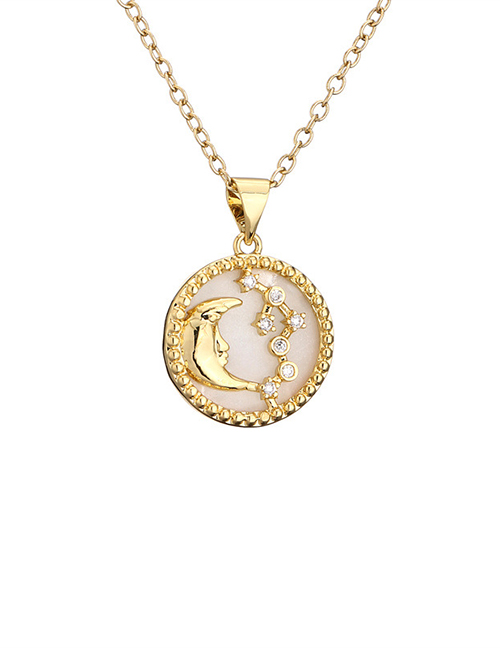 Fashion 3# Bronze Zirconium Shell Moon Necklace