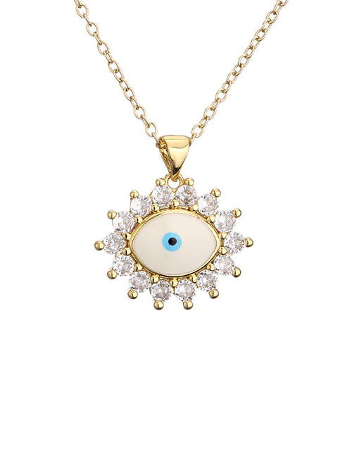 Fashion 1# Bronze Zirconium Eye Necklace