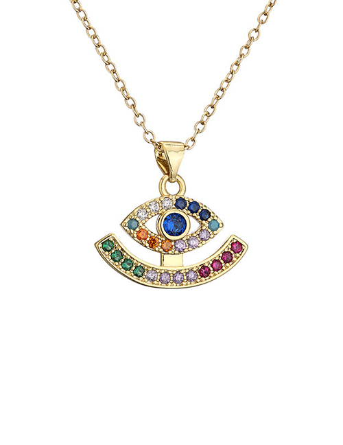 Fashion 5# Bronze Zirconium Eye Necklace