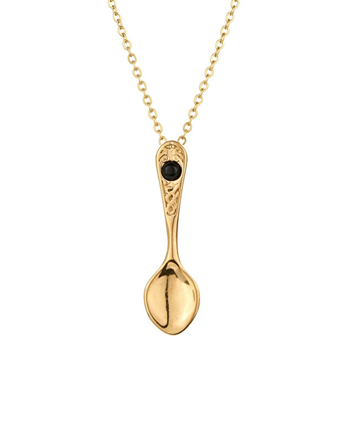 Fashion Gold Color Stainless Steel Spoon Necklace
