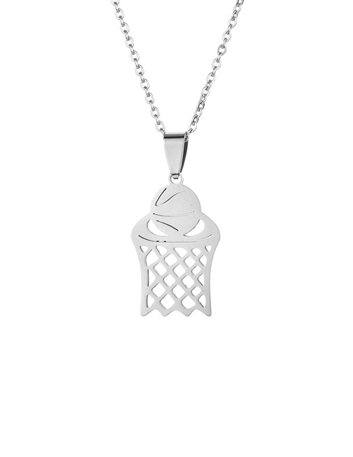 Fashion Silver Color Stainless Steel Basketball Necklace