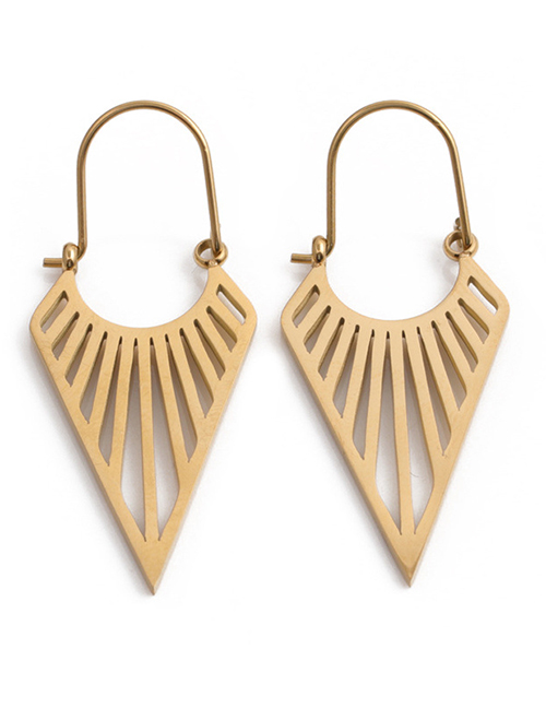 Fashion 1# Stainless Steel Cutout Geometric Triangle Earrings