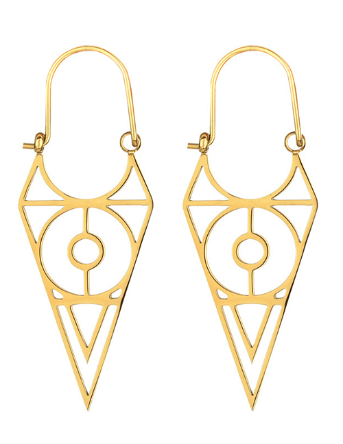Fashion 3# Stainless Steel Cutout Geometric Earrings