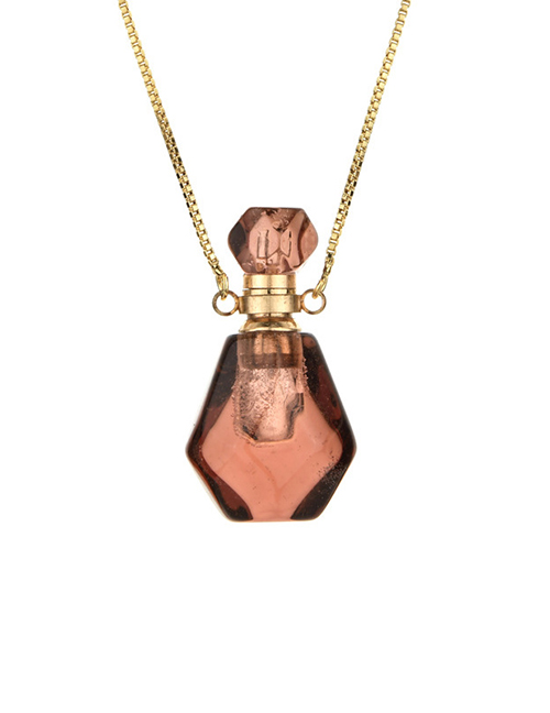 Fashion Amethyst Semi-precious Amethyst Pink Crystal Perfume Bottle Necklace