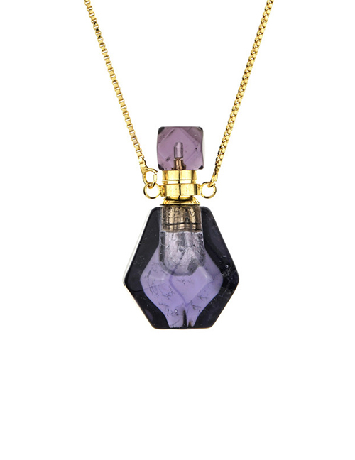 Fashion Amethyst Semi-precious Amethyst Pink Crystal Perfume Bottle Necklace