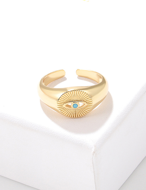 Fashion 7# Solid Copper Eye Open Ring