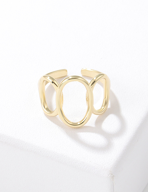 Fashion Three Ring Ring Solid Copper Geometric Hoop Open Ring