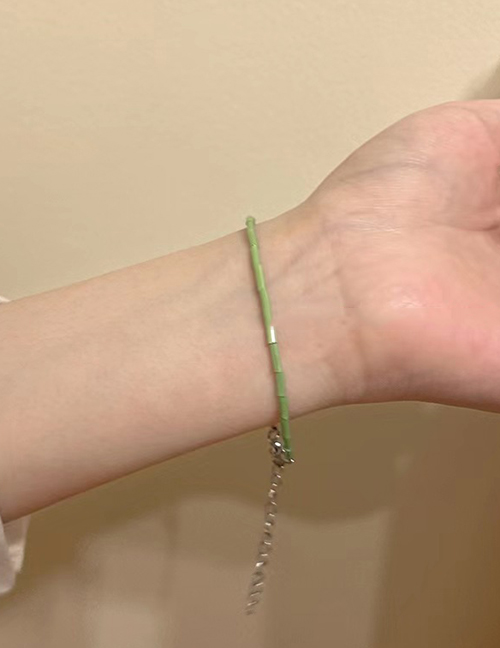 Fashion Green-2 Acrylic Geometric Crystal Beaded Bracelet