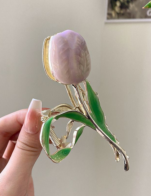 Fashion Purple Alloy Tulip Grip