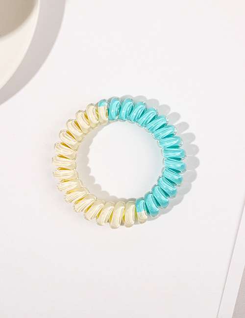Fashion Jelly Custard Lake Blue Plastic Color Matching Telephone Wire Hair Ring