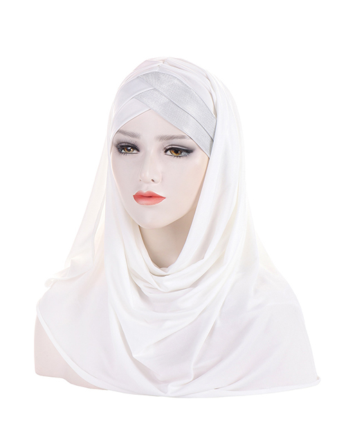 Fashion White Bright Silk Forehead Cross Toe Cap