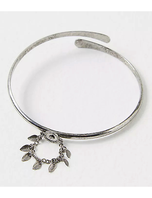 Fashion Antique Silver Metal Leaf Armband