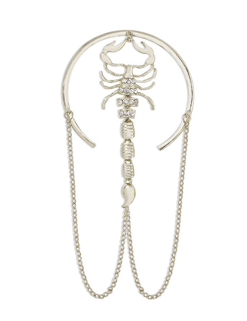 Fashion Silver Metal Diamond Scorpion Bracelet