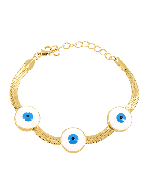 Fashion Gold Copper Drop Oil Eye Snake Bone Chain Bracelet