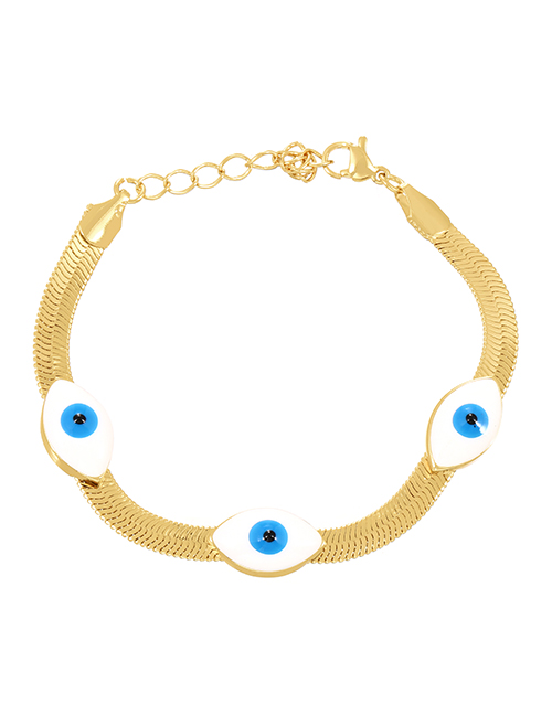 Fashion Gold-2 Copper Drop Oil Eye Snake Bone Chain Bracelet